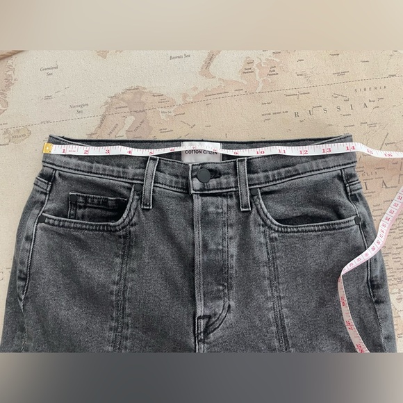 Cotton Citizen Vickie High-rise Split Front Hem Jeans Grey Black Denim Size 27 - Picture 9 of 14